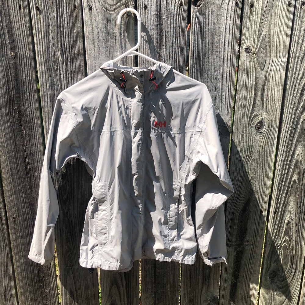 Helly Hansen Lightweight Gray Rain Jacket Size Xs - image 2